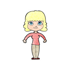 cartoon woman shrugging shoulders