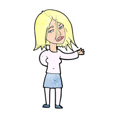 cartoon unhappy woman