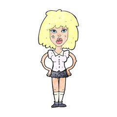cartoon woman been in fight