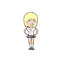 cartoon woman with hands on hips