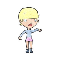 cartoon happy woman
