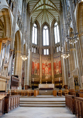 Lancing chapel, Lancing college, West Sussex, England. The chapel is the largest college chapel in the world