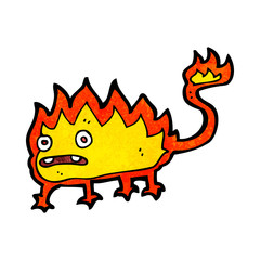 cartoon little fire demon