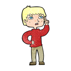 cartoon boy with question