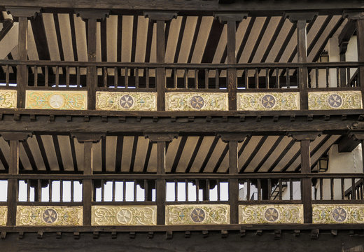 Tembleque, Toledo, Castilla La Mancha, Espa&ntilde;a, detalle de la Plaza Mayor