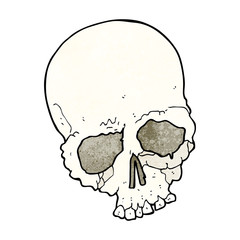 cartoon spooky old skull