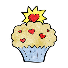 cartoon love heart cupcake