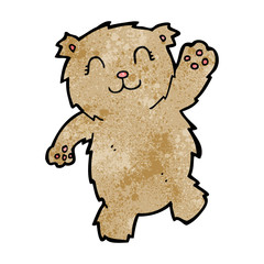 cartoon waving teddy bear