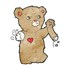 cartoon teddy bear with torn arm