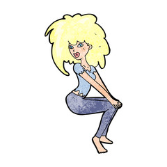 cartoon woman with big hair