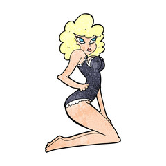 cartoon pin-up woman