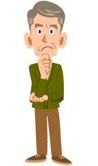 疑問を持つ老人