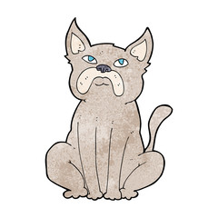 cartoon grumpy little dog