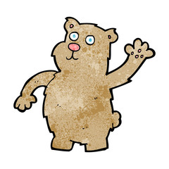 cartoon waving bear