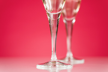 Champagne glass. Close up shot. With copy space.