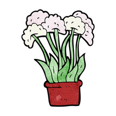cartoon flowers in pot