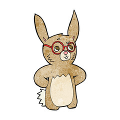 cartoon rabbit wearing spectacles