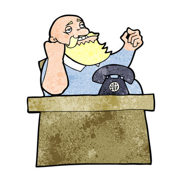 recommend clip art: cartoon arrogant boss man