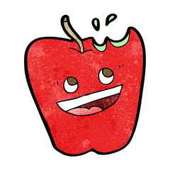 happy apple cartoon