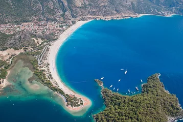 Foto op Plexiglas Oludeniz from the paraglide (bird's eye view), Fethiye, Turkey © Liliya Trott