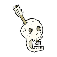 funny cartoon skull and arrow