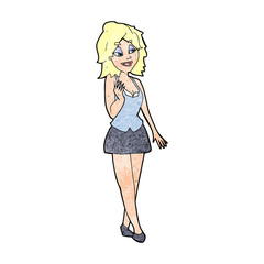cartoon attractive office woman