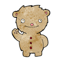 cartoon waving teddy bear
