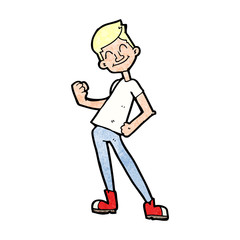 cartoon celebrating man