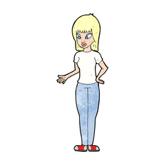 cartoon woman explaining