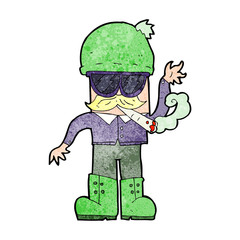 cartoon man smoking pot
