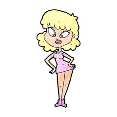 cartoon woman with hands on hips