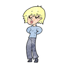 cartoon woman whistling