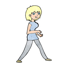 cartoon woman walking