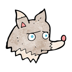 cartoon unhappy wolf