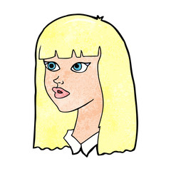 cartoon pretty girl with long hair