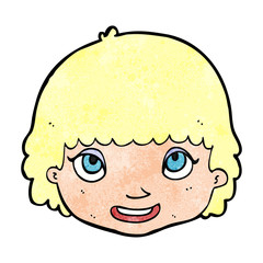 cartoon happy female face