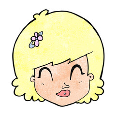 cartoon happy female face