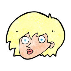 cartoon surprised female face