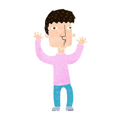 cartoon anxious man