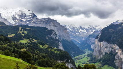Fototapeta na wymiar Lauterbrunnen Valley in Switzerland 