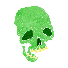 cartoon ancient spooky skull