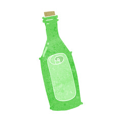 cartoon message in bottle