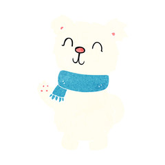cartoon waving polar bear