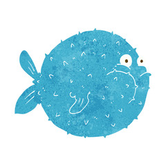 cartoon puffer fish © lineartestpilot