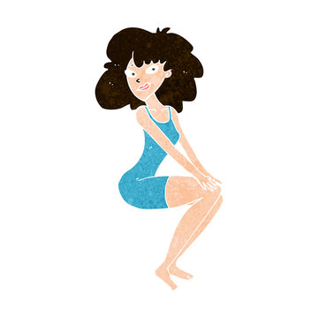 recommend clip art: cartoon sitting woman in dress