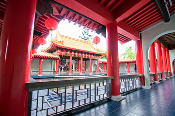 Beautiful Chinese garden temple, Singapore