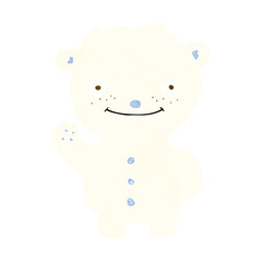 cartoon waving polar bear