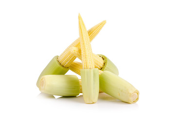 baby corn isolated on white background