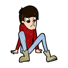 cartoon boy sitting on floor