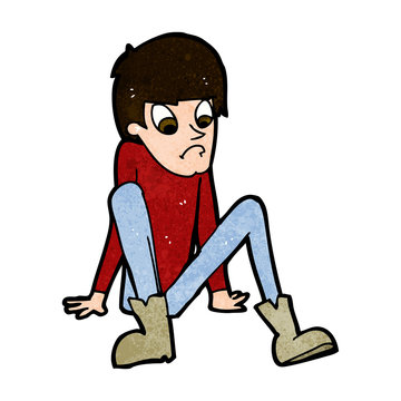 recommend clip art: cartoon boy sitting on floor